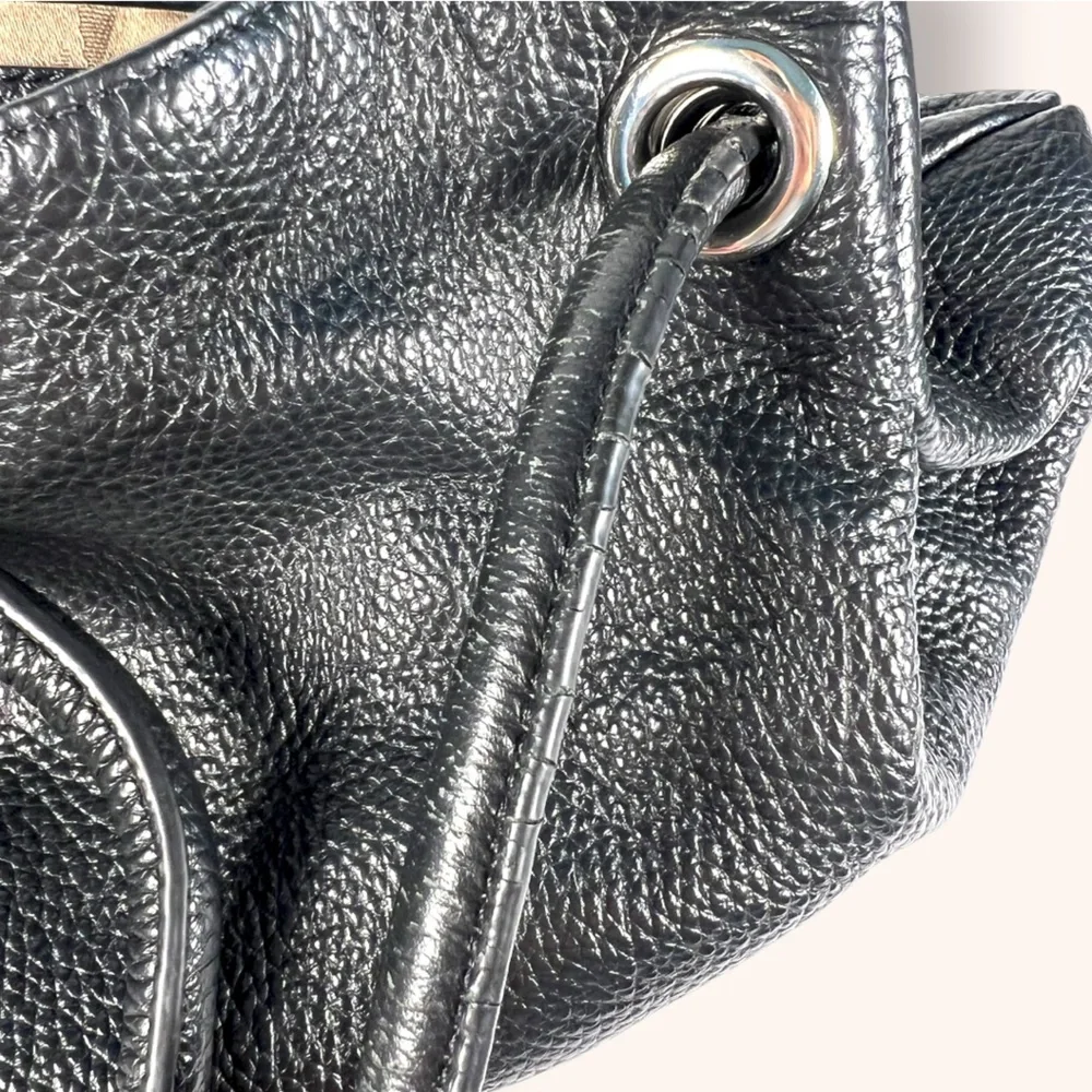 FURLA Black Pebbled Leather Hobo Shoulder Bag - Picture 9 of 12